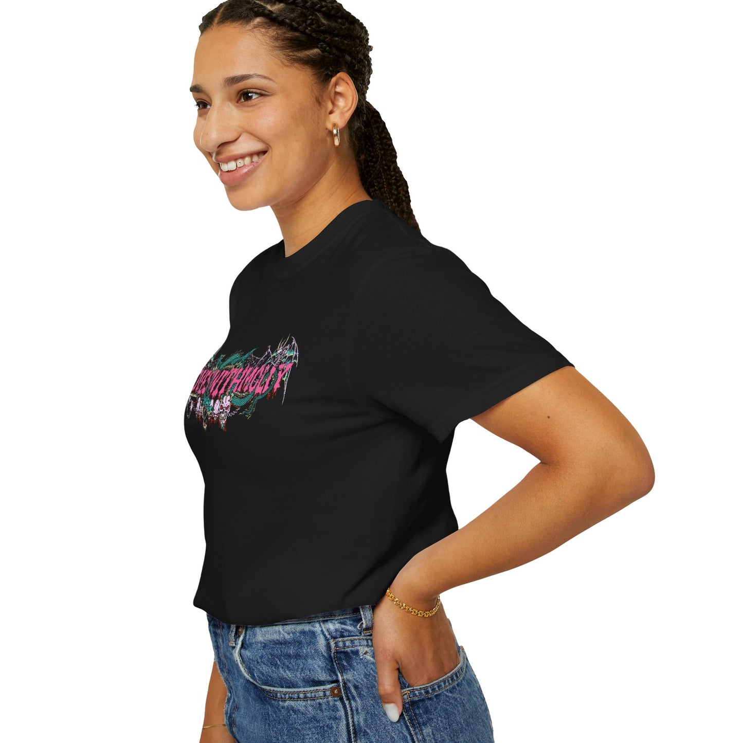 "Moves With Molly" - Pink Metal Shirt
