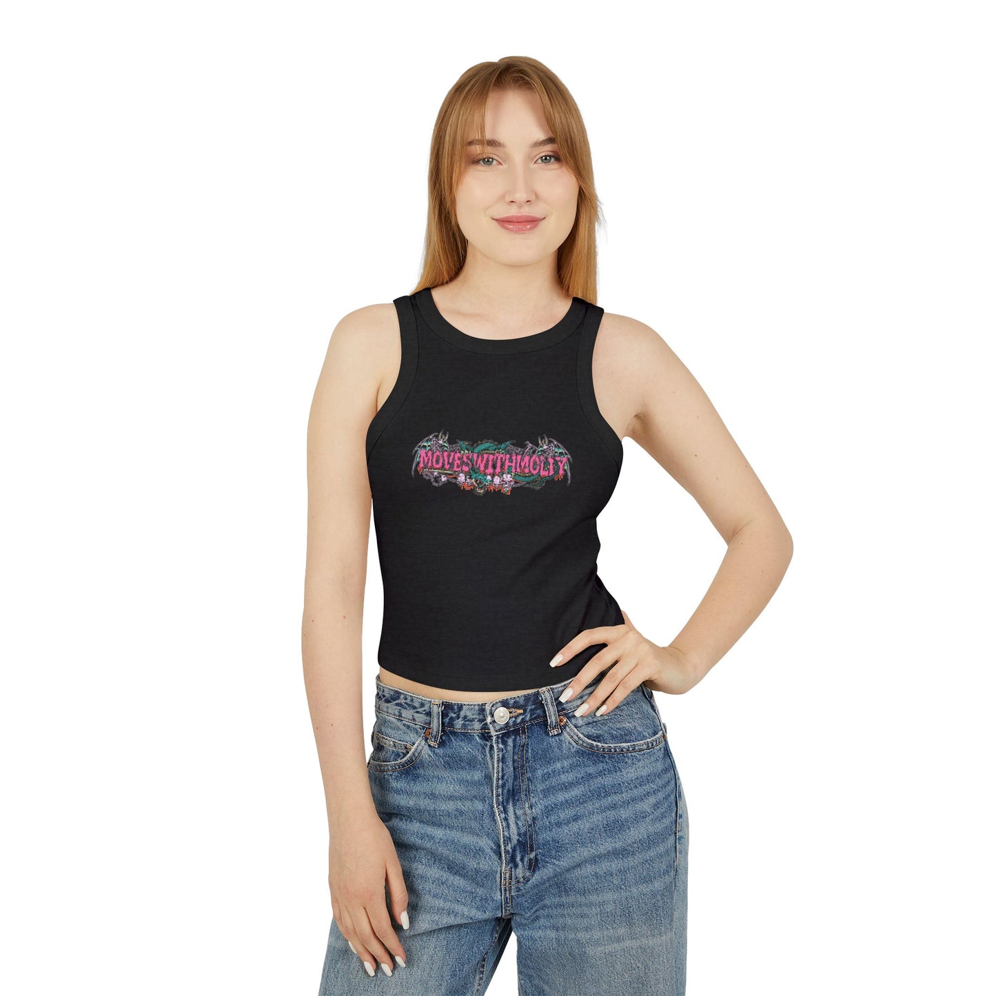 "Moves With Molly" - Pink Metal Tank Top